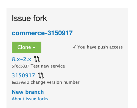 Issue fork data on an issue