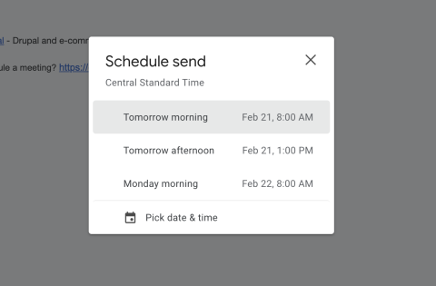 Scheduled time suggestions