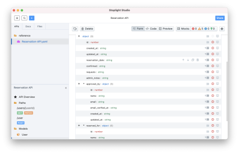 Stoplight model generated schema