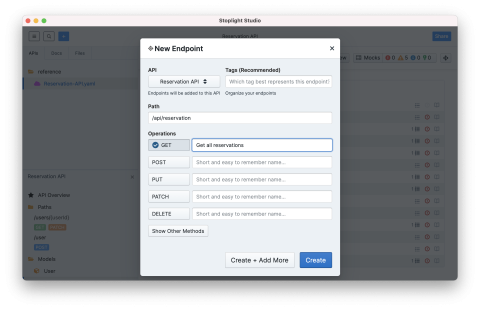 Adding an endpoint in Stoplight