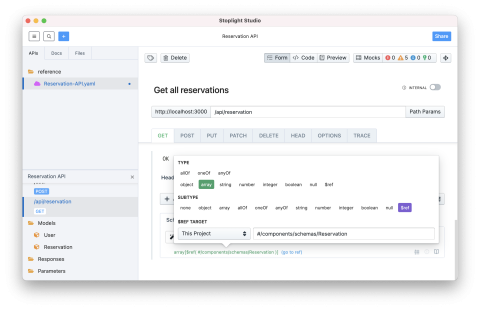 Specifying array of Reservation models