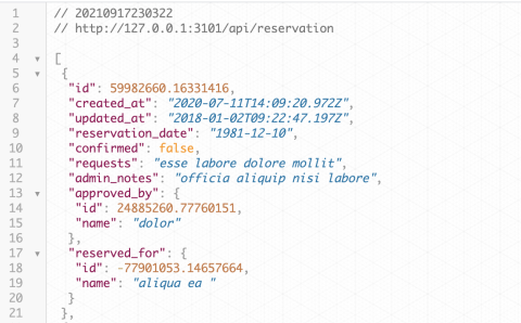 Mocked model output