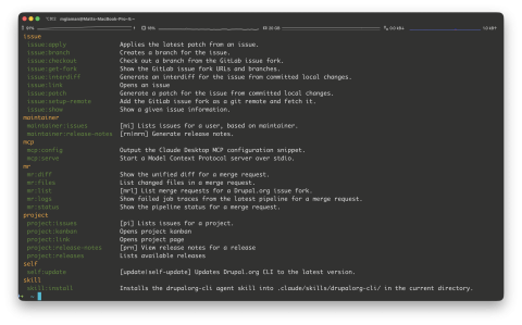 drupalorg cli command list