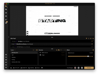starting screen in streamlabs obs