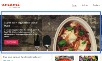 Screenshot of Umami demo homepage, with header outlined